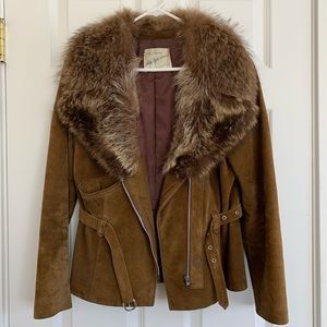 Vintage Saks Suede Leather Motorcyle Jacket